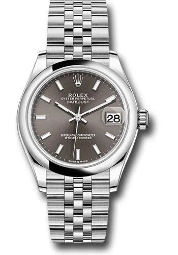 Vintage Style Mechanical Watches for CollectorsRolex Steel and White Gold Datejust 31 Watch - Domed Bezel - Dark Grey Index Dial - Jubilee Bracelet - 2020 Release - 278240 dkgij