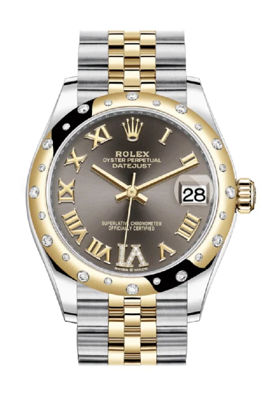 Classic Style Watches for Timeless AppealRolex Datejust 31 Dark Grey Large VI diamonds Dial Diamond Bezel Jubilee Yellow Gold Two Tone Watch 278343RBR 278343 NP