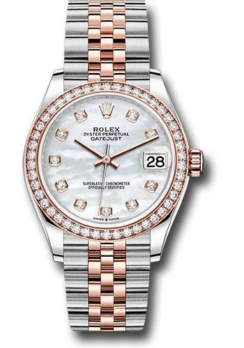 Watches with Temperature SensorRolex Steel and Everose Gold Datejust 31 Watch - 46 Diamond Bezel - Mother-of-Pearl Diamond Dial - Jubilee Bracelet - 278381RBR mdj