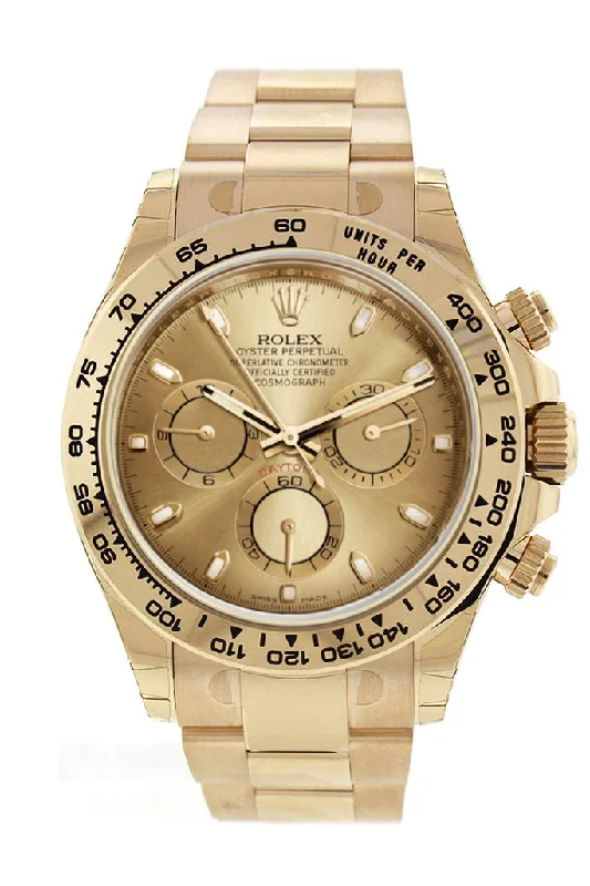 Leather Cuff Watches for a Bohemian LookRolex Cosmograph Daytona Champagne Dial Men's 18kt Yellow Gold Oyster Watch 116508