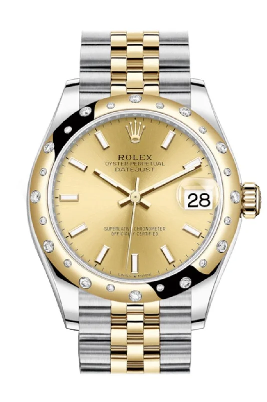 Vintage Style Mechanical Watches for CollectorsRolex Datejust 31 Champagne Dial Diamond Bezel Jubilee Yellow Gold Two Tone Watch 278343RBR 278343 NP