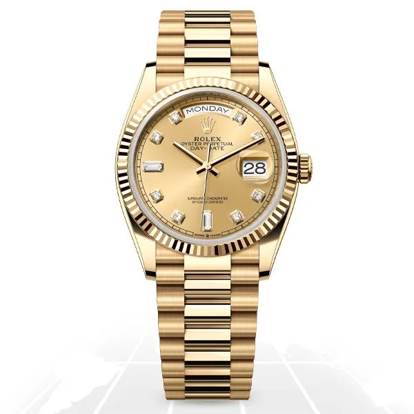 Analog-Digital Hybrid Watches for Dual FunctionalityRolex	Day-Date 36 "Baguette" 128238