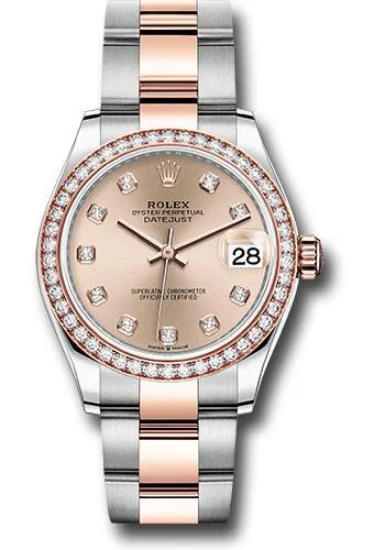 Stainless Steel Mesh Strap Watches for a Sleek LookRolex Steel and Everose Gold Datejust 31 Watch - 46 Diamond Bezel - Rose Diamond Dial - Oyster Bracelet - 278381RBR rodo