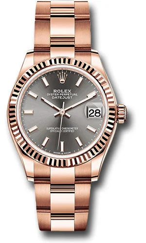 Waterproof Diving Watches with Rotating BezelRolex Everose Gold Datejust 31 Watch - Fluted Bezel - Rhodium Index Dial - Oyster Bracelet 278275 dkrhio