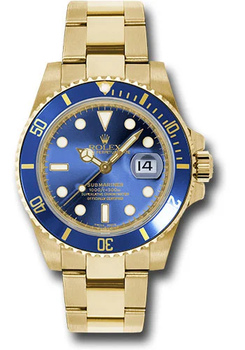 Limited Edition Watches for Exclusive CollectorsRolex Yellow Gold Submariner Date Watch - Blue Dial - 116618 bl