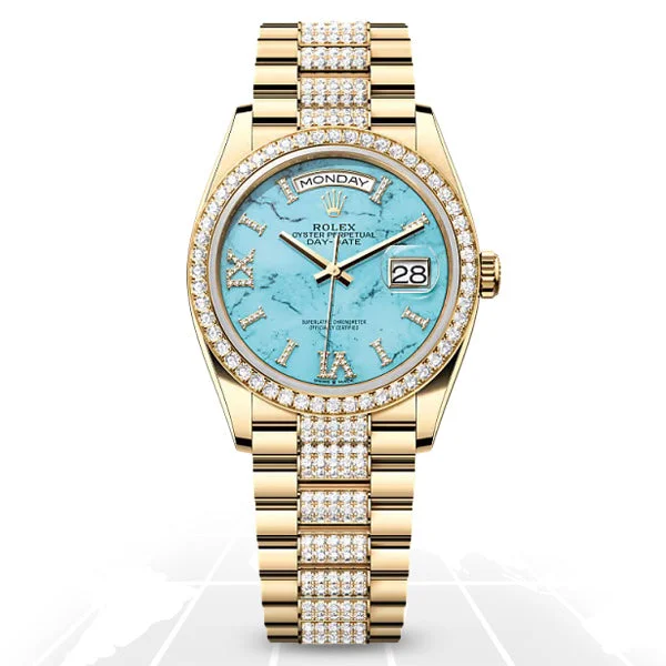 Dressy Watches for Evening EventsRolex	Day-Date 36 "Turquoise"	128348RBR