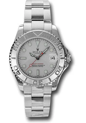 Stainless Steel Dress Watches for BusinessmenRolex Steel and Platinum Yacht-Master 35 Watch - Platinum Dial - 168622