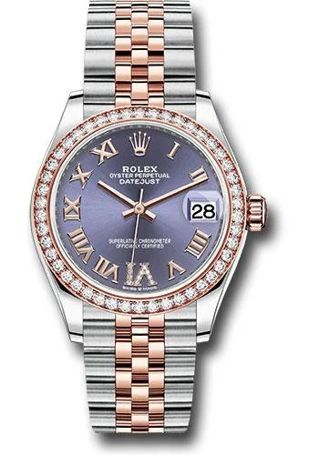 Fashionable Quartz Watches for Women with Leather StrapsRolex Steel and Everose Gold Datejust 31 Watch - 46 Diamond Bezel - Aubergine Diamond Roman VI Dial - Jubilee Bracelet - 278381RBR aubdr6j