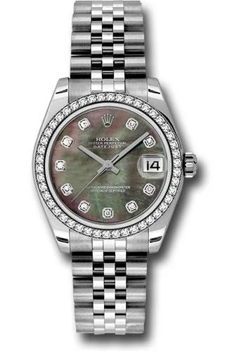 Minimalist Analog Watches for Everyday WearRolex Steel and White Gold Datejust 31 Watch - 46 Diamond Bezel - Mother-Of-Pearl Diamond Dial - Jubilee Bracelet - 178384 dkmdj