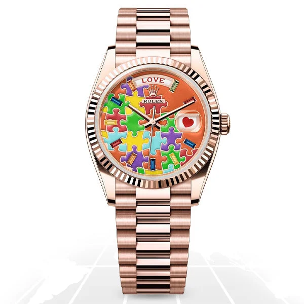 Square Dial Watches with Modern DesignRolex	Day-Date 36 "Emoji" Puzzle Dial 128235