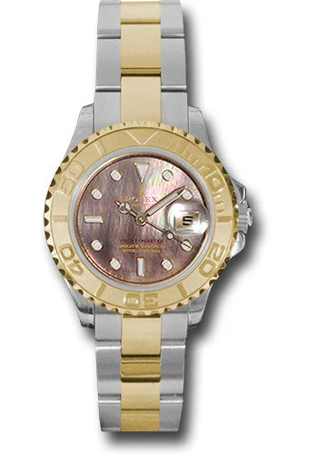 Skeleton Dial Mechanical Watches for Mechanics FansRolex Steel and Yellow Gold Lady Yacht-Master 29 Watch - Black Mother-Of-Pearl Dial - 169623 dkm