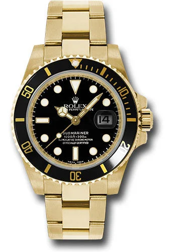 Diamond-Encrusted Luxury Watches for Special OccasionsRolex Yellow Gold Submariner Date Watch - Black Dial - 116618 bk