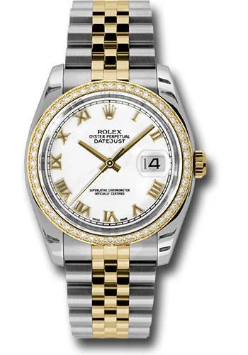 Outdoor Adventure Watches with CompassRolex Steel and Yellow Gold Rolesor Datejust 36 Watch - 52 Brilliant-Cut Diamond Bezel - White Roman Dial - Jubilee Bracelet - 116243 wrj