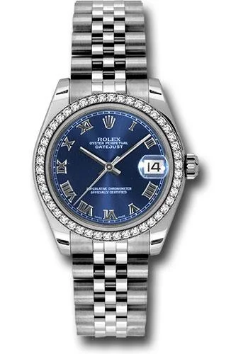 Watches with Silicone Straps for a Soft FeelRolex Steel and White Gold Datejust 31 Watch - 46 Diamond Bezel - Blue Roman Dial - Jubilee Bracelet - 178384 blrj