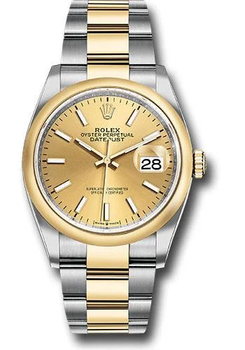 Stainless Steel Mesh Strap Watches for a Sleek LookRolex Steel and Yellow Gold Rolesor Datejust 36 Watch - Domed Bezel - Champagne Index Dial - Oyster Bracelet - 126203 chio