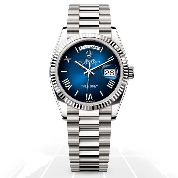 Solar-Powered Watches for Eco-Conscious UsersRolex	Day-Date 36 "Blue Ombre" 128239