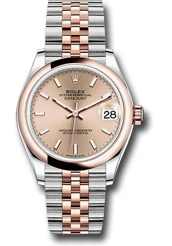 Minimalist Analog Watches for Everyday WearRolex Steel and Everose Gold Datejust 31 Watch - Domed Bezel - Rose Roman Dial - Jubilee Bracelet - 278241 roij