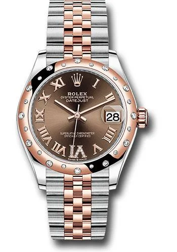 Traveler’s Watches with World Time FunctionRolex Steel and Everose Gold Datejust 31 Watch - 24 Diamond Bezel - Dark Rhodium Diamond Roman VI Dial - Jubilee Bracelet - 278341RBR chodr6j