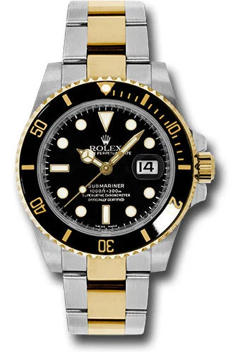 Watches with Embossed Dials for a Textured LookRolex Steel and Gold Rolesor Submariner Date Watch - Black Dial - 116613 bk