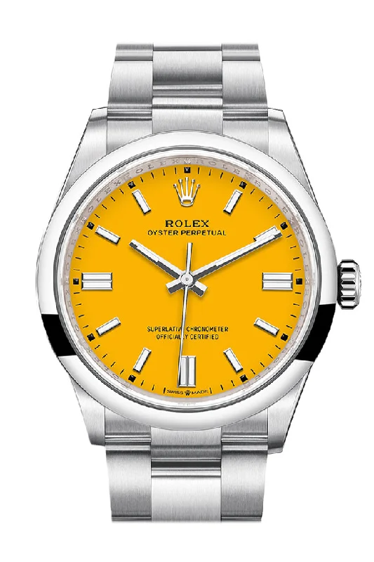 Luxury Brand Automatic Watches for MenRolex Oyster Perpetual 36 Yellow Dial Oyster Bracelet Watch 126000