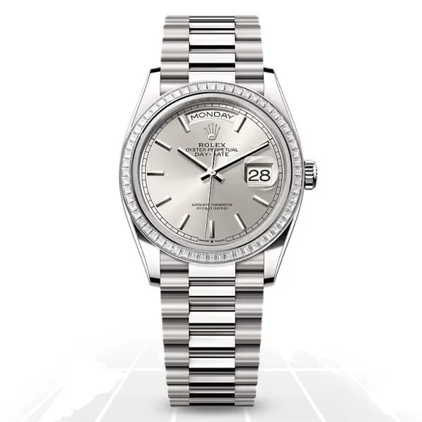 Watches with Sword-Style Hands for a Distinctive LookRolex	Day-Date 36	128399TBR