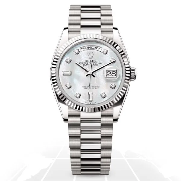 Fashionable Quartz Watches for Women with Leather StrapsRolex	Day-Date 36 "Mother Of Pearl" 128239