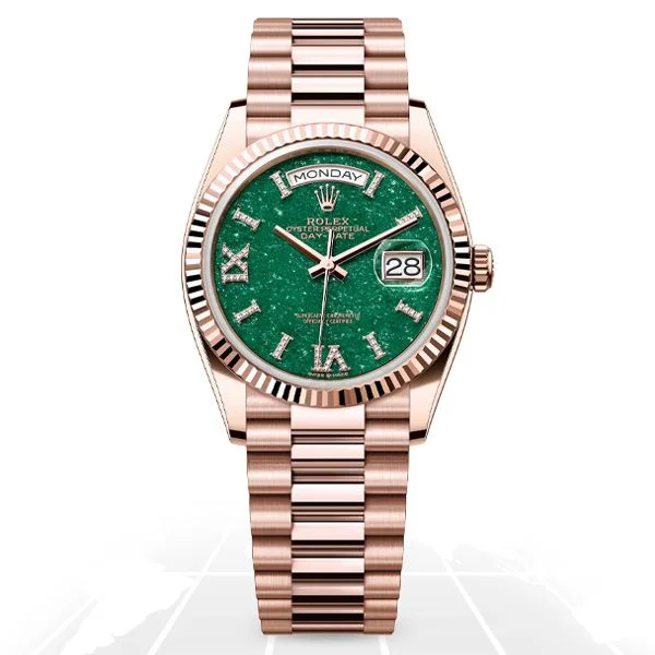 Watches with GMT FunctionRolex	Day-Date 36 "Green Aventurine" 128235