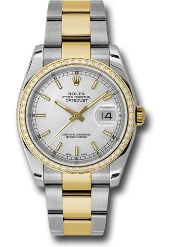 Outdoor Adventure Watches with CompassRolex Steel and Yellow Gold Rolesor Datejust 36 Watch - 52 Diamond Bezel - Silver Index Dial - Oyster Bracelet - 116243 sio