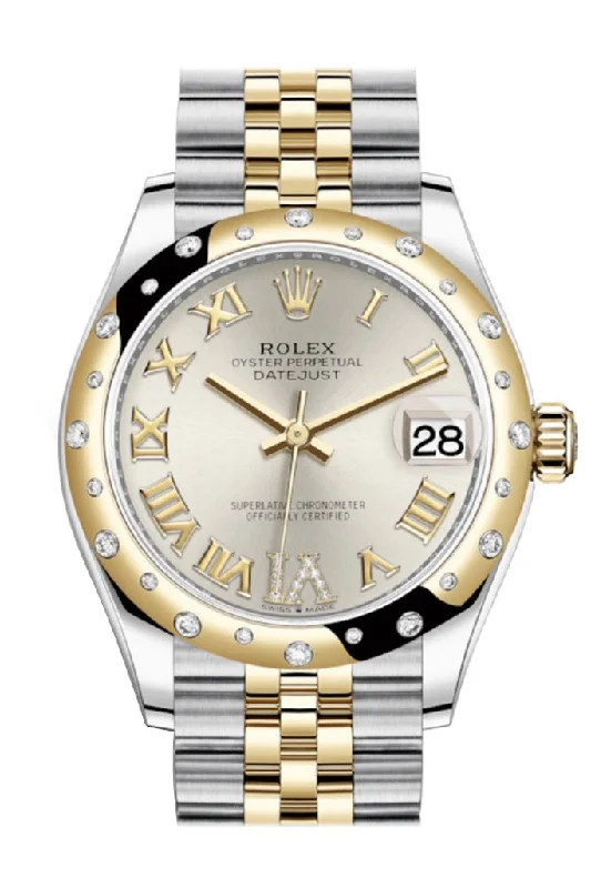 Leather Cuff Watches for a Bohemian LookRolex Datejust 31 Silver Large VI diamonds Dial Diamond Bezel Jubilee Yellow Gold Two Tone Watch 278343RBR 278343 NP