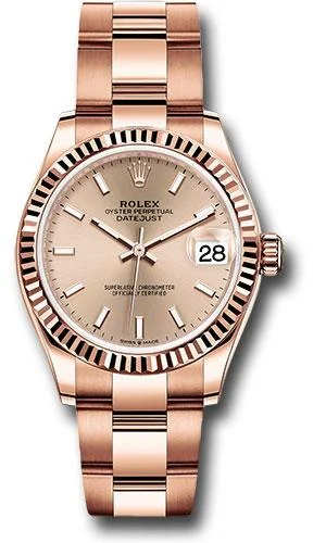 Luxury Brand Automatic Watches for MenRolex Everose Gold Datejust 31 Watch - Fluted Bezel - Rose Index Dial - Oyster Bracelet - 278275 rsio