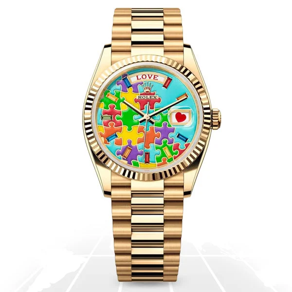 Outdoor Adventure Watches with CompassRolex	Day-Date 36 "Emoji" Puzzle Dial 128238