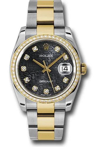 Diamond-Encrusted Luxury Watches for Special OccasionsRolex Steel and Yellow Gold Rolesor Datejust 36 Watch - 52 Diamond Bezel - Black Jubilee Diamond Dial - Oyster Bracelet - 116243 bkjdo