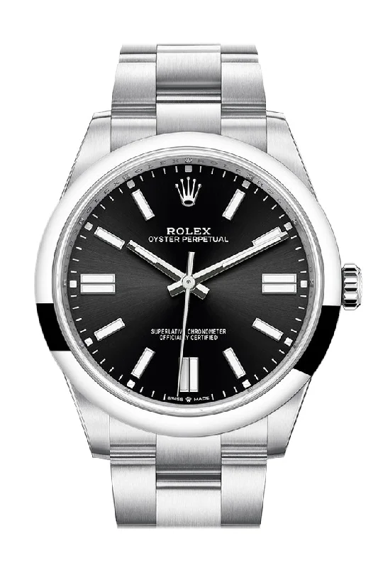 Watches with Power Reserve Indicator (for mechanical)Rolex Oyster Perpetual 41 Black Dial Oyster Bracelet Watch 124300