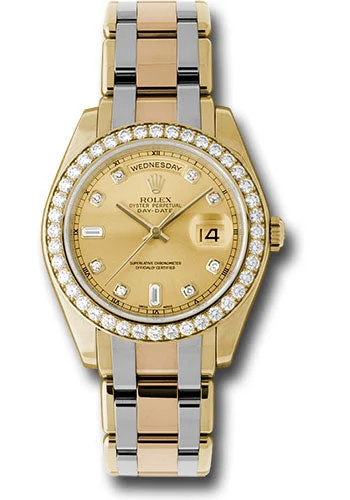 Women’s Watches with Swarovski CrystalsRolex Yellow Gold Day-Date Special Edition 39 Watch - 40 Diamond Bezel - Champagne Diamond Dial - 18948tri chd