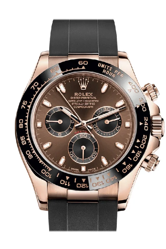 Square Dial Watches with Modern DesignRolex Cosmograph Daytona Rose Gold Chocolate and black Dial Oysterflex 116515LN