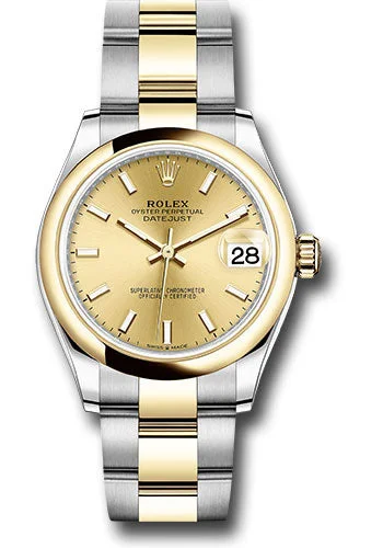 Traveler’s Watches with World Time FunctionRolex Steel and Yellow Gold Datejust 31 Watch - Domed Bezel - Champagne Index Dial - Oyster Bracelet 278243 chio