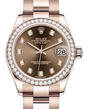 Analog-Digital Hybrid Watches for Dual FunctionalityRolex Datejust 31MM Lady Midsize Rose Gold Chocolate Diamond Dial & Diamond Bezel Oyster Bracelet 278285RBR - NEW