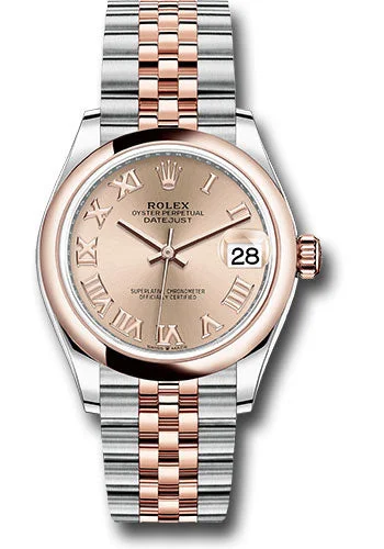 Minimalist Analog Watches for Everyday WearRolex Everose Rolesor Datejust 31 Watch - Domed Bezel - RosŽ Roman Dial - Jubilee Bracelet 278241 rsrj