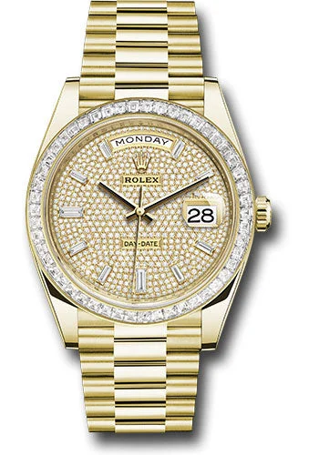 Titanium Cased Watches for Lightweight ComfortRolex Yellow Gold Day-Date 40 Watch - Diamond Bezel - Diamond-Paved Dial - President Bracelet - 228398tbr dpbdp