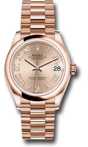 Limited Edition Watches for Exclusive CollectorsRolex Everose Gold Datejust 31 Watch - Domed Bezel - Rose Roman Dial - President Bracelet - 278245 rsrp