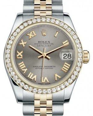 Watches with Rubber Straps for Comfort and DurabilityRolex Datejust 31 Lady Midsize Yellow Gold/Steel Steel Roman Dial & Diamond Bezel Jubilee Bracelet 178383