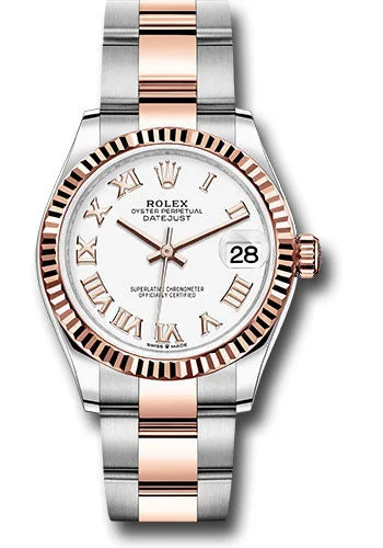 Stainless Steel Mesh Strap Watches for a Sleek LookRolex Steel and Everose Gold Datejust 31 Watch - Fluted Bezel - RosŽ Index Dial - Oyster Bracelet 278271 wro