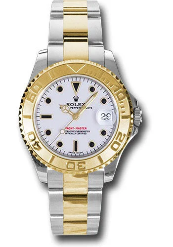 Watches with Dauphine-Style Hands for an Elegant LookRolex Steel and Yellow Gold Yacht-Master 35 Watch - White Dial - 168623 w