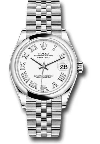 Watches with Multiple Time Zone DisplaysRolex Steel and White Gold Datejust 31 Watch - Domed Bezel - White Roman Dial - Jubilee Bracelet - 2020 Release - 278240 wrj