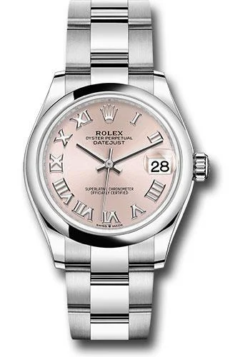 Adjustable Strap Watches for Perfect FitRolex Steel and White Gold Datejust 31 Watch - Domed Bezel - Pink Roman Dial - Oyster Bracelet - 2020 Release - 278240 pro