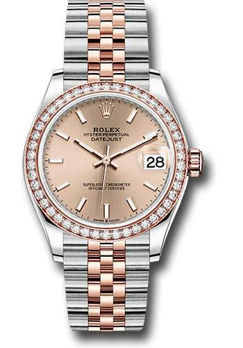 Titanium Cased Watches for Lightweight ComfortRolex Steel and Everose Gold Datejust 31 Watch - 46 Diamond Bezel - Rose Index Dial - Jubilee Bracelet - 278381RBR roij