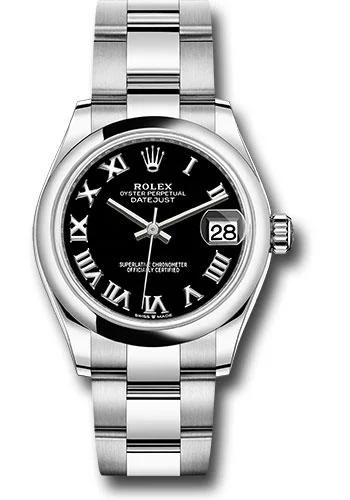 Watches with Heart Rate and Blood Pressure MonitorRolex Steel and White Gold Datejust 31 Watch - Domed Bezel - Black Roman Dial - Oyster Bracelet - 2020 Release - 278240 bkro