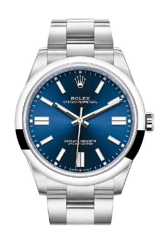 Outdoor Adventure Watches with CompassRolex Oyster Perpetual 41 Blue Dial Oyster Bracelet Watch 124300