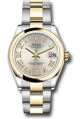 Alloy Cased Watches for Affordable QualityRolex Steel and Yellow Gold Datejust 31 Watch - Domed Bezel - Silver Diamond Roman Six Dial - Oyster Bracelet 278243 sdr6o