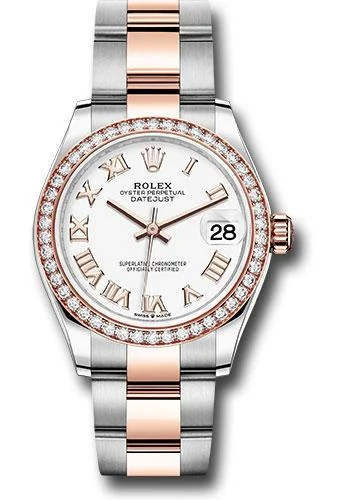 Retro-Inspired Quartz Watches for Retro LoversRolex Steel and Everose Gold Datejust 31 Watch - 46 Diamond Bezel - White Roman Dial - Oyster Bracelet - 278381RBR wro